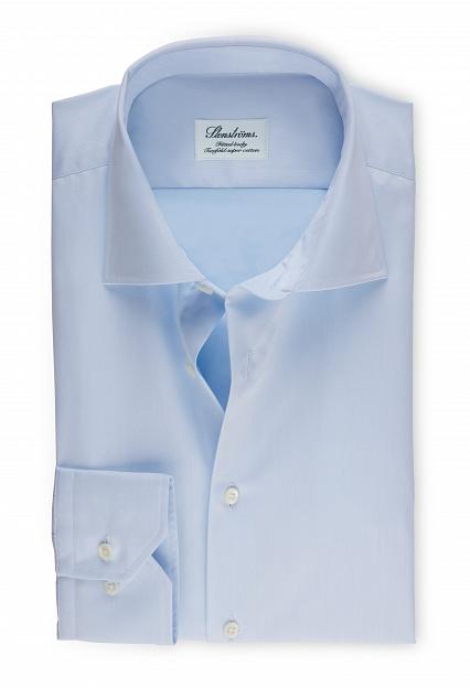 Stenströms Fitted Body Superior Twill Lyseblå